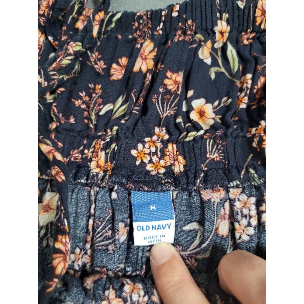 Old Navy Women's M Tie-Shoulder Floral Split Front Midi Swing Dress Festival - Picture 8 of 12